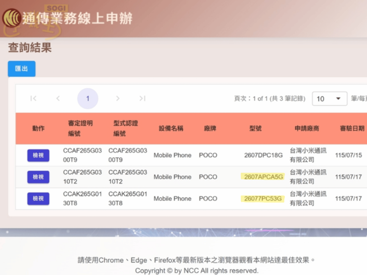 NCC-certificering van de Poco F9 Pro en F9 Ultra.