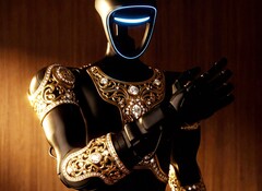 Caviar geeft de Unitree G1 humanoïde robot een luxueuze make-over met een zwarte en gouden look (Afbeelding bron: Caviar)