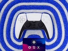 DualSense PS5-controller met haptische feedback en DSX-logo (bron: Sony PlayStation, Steam met bewerkingen)