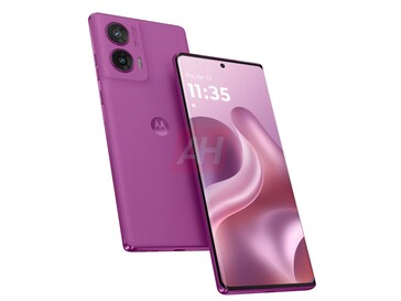 Onofficiële afbeelding van de kleurenoptie Cattleya Orchid voor de Moto G96. (Afbeeldingsbron: Android Headlines)