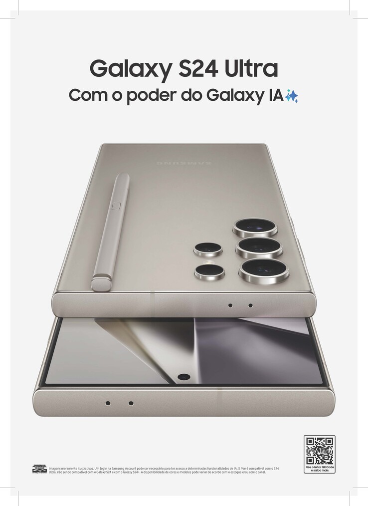 Een promoafbeelding in zeer hoge resolutie van de Samsung Galaxy S24 Ultra. (Afbeelding via @sondesix)
