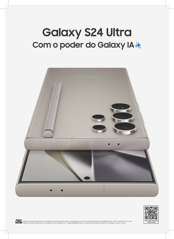 Een promoafbeelding in zeer hoge resolutie van de Samsung Galaxy S24 Ultra. (Afbeelding via @sondesix)