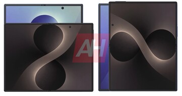 De brede Galaxy Z Fold 8 naast de vermeende Galaxy Z Fold 8 Ultra.