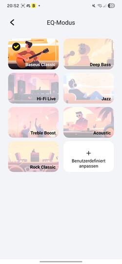 Baseus biedt een equalizer via app