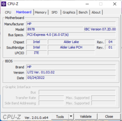 CPU-Z moederbord