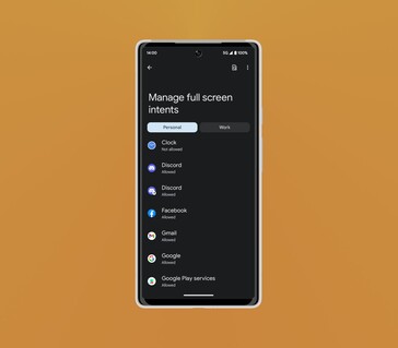 Android 14 met een volledig scherm intentiekraak nieuwe instelling. (Bron: Mishaal Rahman via Twitter/X)