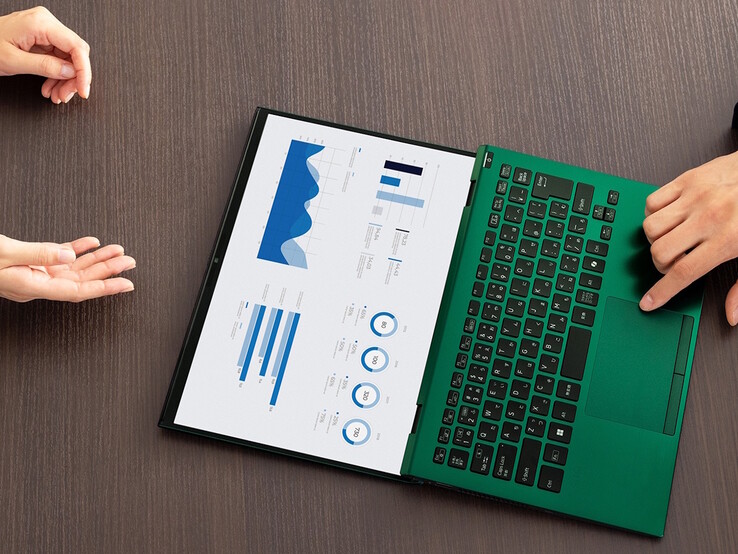 Het scherm van de Vaio SX14-R kan 180 graden geopend worden.