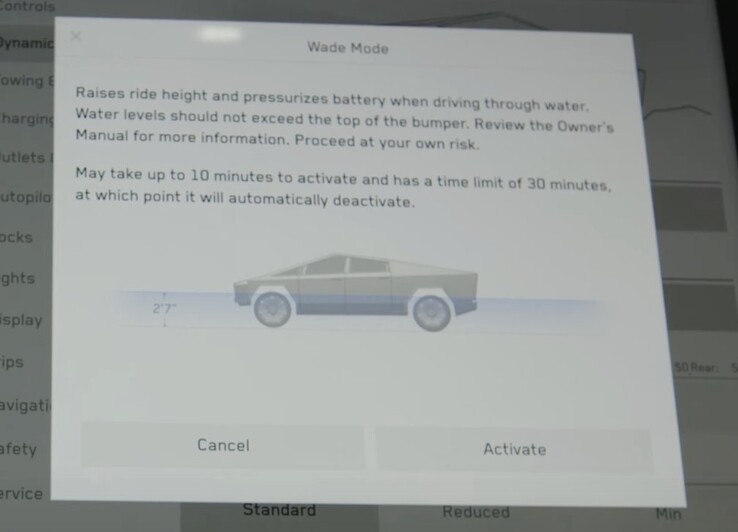 Tesla geeft details over de maximale diepte en duur van de Cybertruck Wade-modus