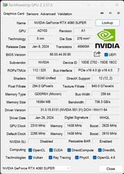 GPU-Z - 1-Klik OC geactiveerd