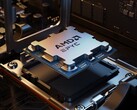 Een AMD Epyc serverprocessor in zijn socket.