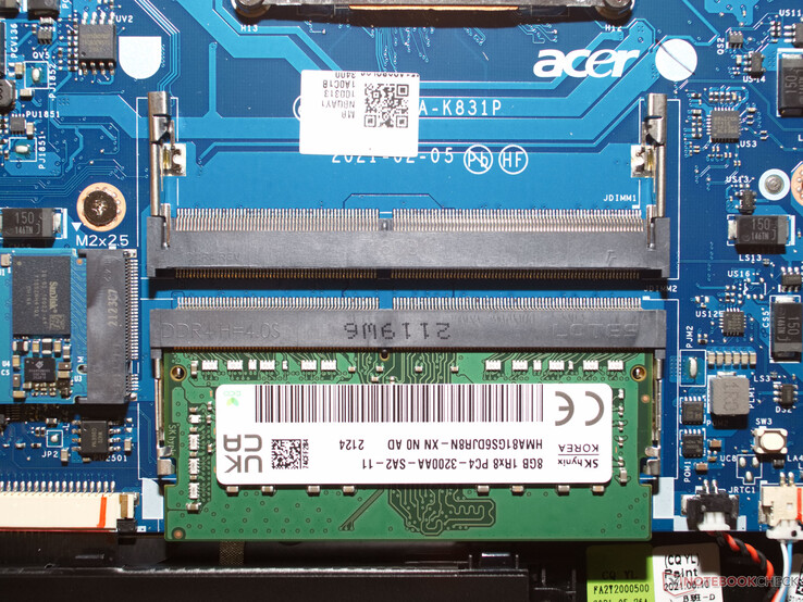8 GB DDR4-3200 RAM in de Acer Aspire 7