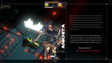 Afbeelding: Een screenshot van de gameplay van Citizen Sleeper.