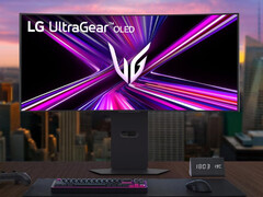 De LG UltraGear OLED 34GX900A wordt geleverd met een relatief dikke, verstelbare standaard. (Afbeeldingsbron: LG)