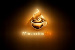 MocaccinoOS desktop Linux AI-gemaakt onofficieel logo voor versie 26.03