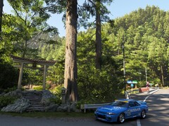 Een screengrab van de rendering van een Japans oriëntatiepunt in Forza Horizon 6