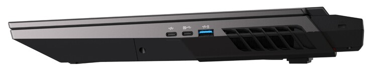 Rechterkant: USB-C 3.2 Gen 2, USB-C 3.2 Gen 2 x2, USB-A 3.2 Gen 2, Kensington lock