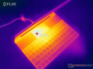 Er ontsnapt warmte aan de achterkant van het toestel