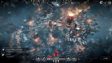 Een afbeelding die een gameplay-fragment uit Frostpunk toont.