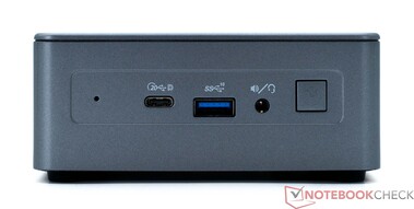 Voorkant: USB4, USB 3.2 Gen 2, voeding aan