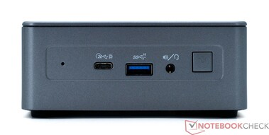 Voorkant: USB4, USB 3.2 Gen 2, voeding aan