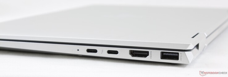 Rechts: 2x USB 3.1 Type-C met Thunderbolt 3, HDMI 1.4b, USB 3.1 Type-A