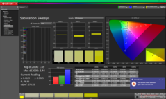 Verzadigingsvegen vóór kalibratie (sRGB)