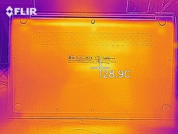 Warmteverdeling bij stationair draaien (bottm) - Niet veel warmte in het algemeen