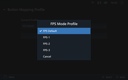 Er kunnen vier verschillende profielen worden geselecteerd voor de FPS-modus