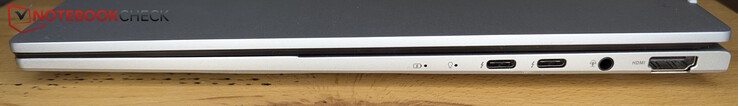 Rechts: 2 x Thunderbolt 4, hoofdtelefoonaansluiting, HDMI