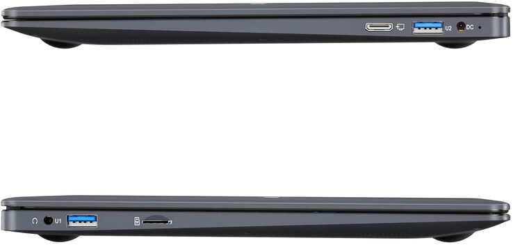 Jumper EZbook X3 poorten: Mini HDMI, USB 3.1 2x, audio-klink, kaartlezer
