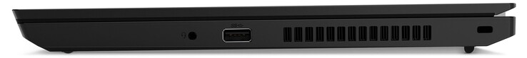 Rechterzijde: gecombineerde audio-aansluiting, 1x USB-A 3.2 Gen1, Kensington-slot