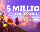 Afgebeeld - de afbeelding gedeeld door Aggro Crab's X account om te vieren dat er 5 miljoen exemplaren zijn verkocht. (Afbeeldingsbron: @Aggro Crab op X/Twitter)