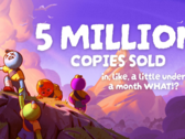Afgebeeld - de afbeelding gedeeld door Aggro Crab's X account om te vieren dat er 5 miljoen exemplaren zijn verkocht. (Afbeeldingsbron: @Aggro Crab op X/Twitter)