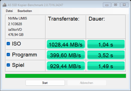 AS SSD - Kopieer benchmark