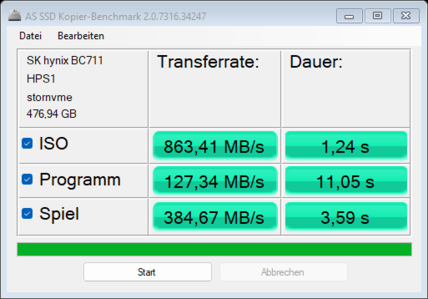 AS SSD - kopieer benchmark