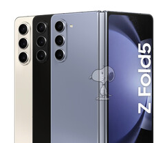 De Galaxy Z Fold5 zal algemeen verkrijgbaar zijn in drie lanceringskleuren. (Afbeeldingsbron: @_snoopytech_)