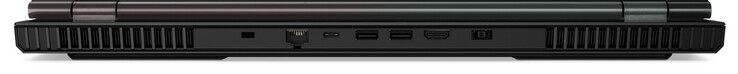 Terug: slot voor een kabelslot, Gigabit Ethernet, USB 3.2 Gen 1 (Type-C, DisplayPort), 2x USB 3.2 Gen 1 (Type-A), HDMI 2.0, voeding