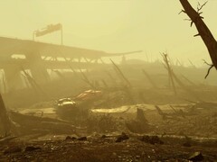 Afbeelding uit het spel Fallout 4 met een desolaat landschap. (Afbeeldingsbron: Steam)