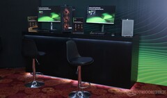 Nvidia toonde desktops en laptops uit de RTX 50-serie, met een verwijzing naar het potentieel van de Indiase markt. (Afbeelding Bron: Notebookcheck)