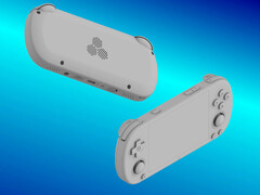 Het geruchtmakende ontwerp van de TrimUI Smart Pro S met zijn ingebouwde ventilator voor een krachtigere chipset. (Afbeeldingsbron: via Baidu - bewerkt)