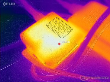 AC-adapter bereikt meer dan 38 C bij zware belastingen