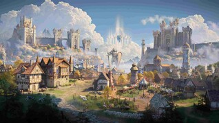 De stad van de Castle-factie in Heroes of Might and Magic III Remake.
