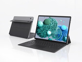 De S13 Neo is momenteel verkrijgbaar voor 576 dollar bij AliExpress. Afgebeeld: een promotiefoto waarop de voor- en achterkant van de convertible te zien zijn, met het magnetische toetsenbord bevestigd.