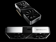 Een gerenderde afbeelding van de GeForce RTX 3060 Founders Edition GPU