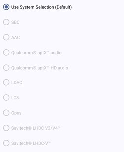 Beschikbare Bluetooth-audiocodecs
