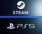 Banner met Steam- en PS5-logo's wordt getoond (Afbeeldingsbron: Steam, Sony PlayStation met bewerkingen)