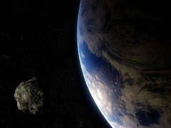 Een illustratie van een kunstenaar met een asteroïde en de aarde. (Afbeeldingsbron: Batman111 - Pixabay)