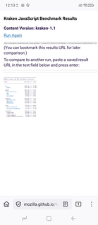 Kraken-benchmark - Firefox (Afbeeldingsbron: Screenshot - Sergey Tarasov - Notebookcheck)