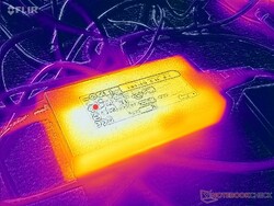 AC-adapter bereikt meer dan 35 C bij zware belastingen