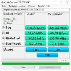 AS SSD op USB 3.2 Gen1 (5 Gbit/s)